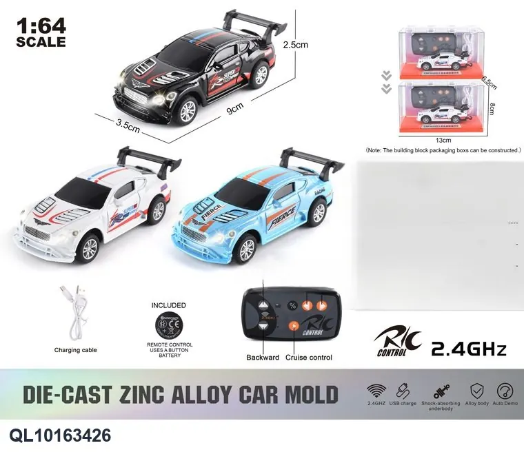 1:64 Scale 2.4GHz Alloy Remote Control Car Transparent Building Block Box wholesale from Qili Toys