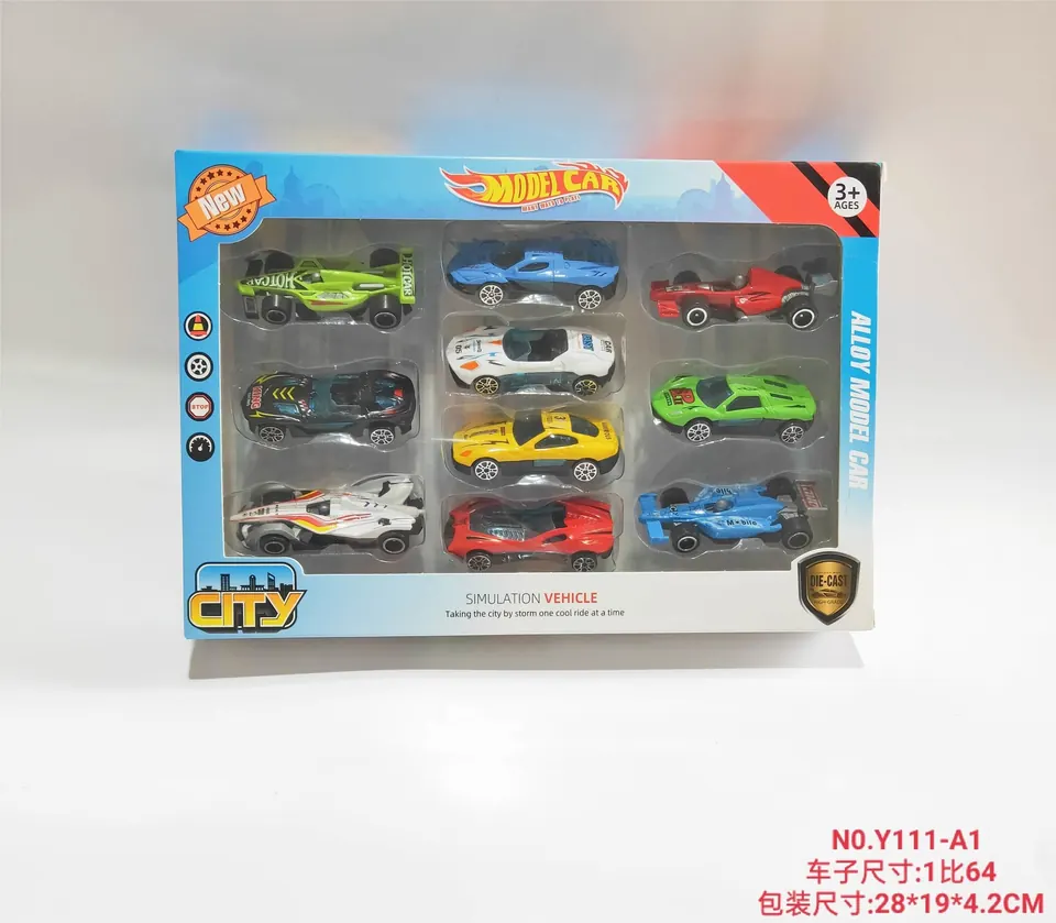 1:64 Scale Alloy Race Car Set, Including A Gold-Colored F1 Racing Car, Sold In A Set Of 10. Window Box wholesale from Qili Toys