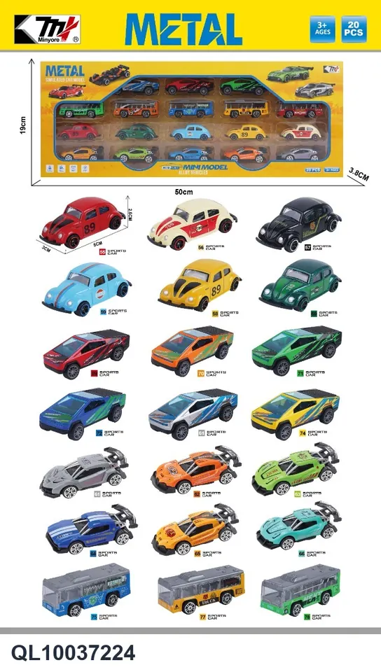 1:64 Sliding Alloy Car (pack of 20) Window Box wholesale from Qili Toys