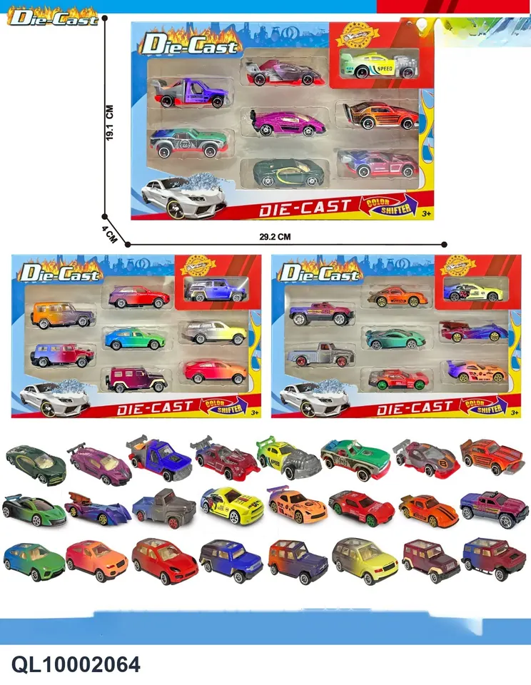 1:648 Sliding Alloy Car 2 Sections (discoloration) Window Box wholesale from Qili Toys