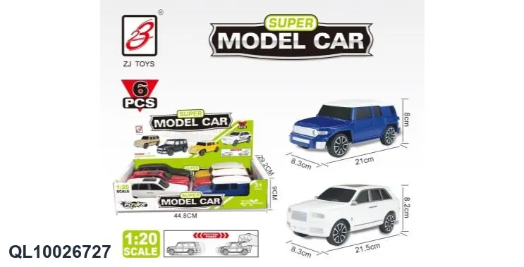 2 Simulated Inertia Cars 1:20 Toyota FJ/Cullinan Display Box wholesale from Qili Toys