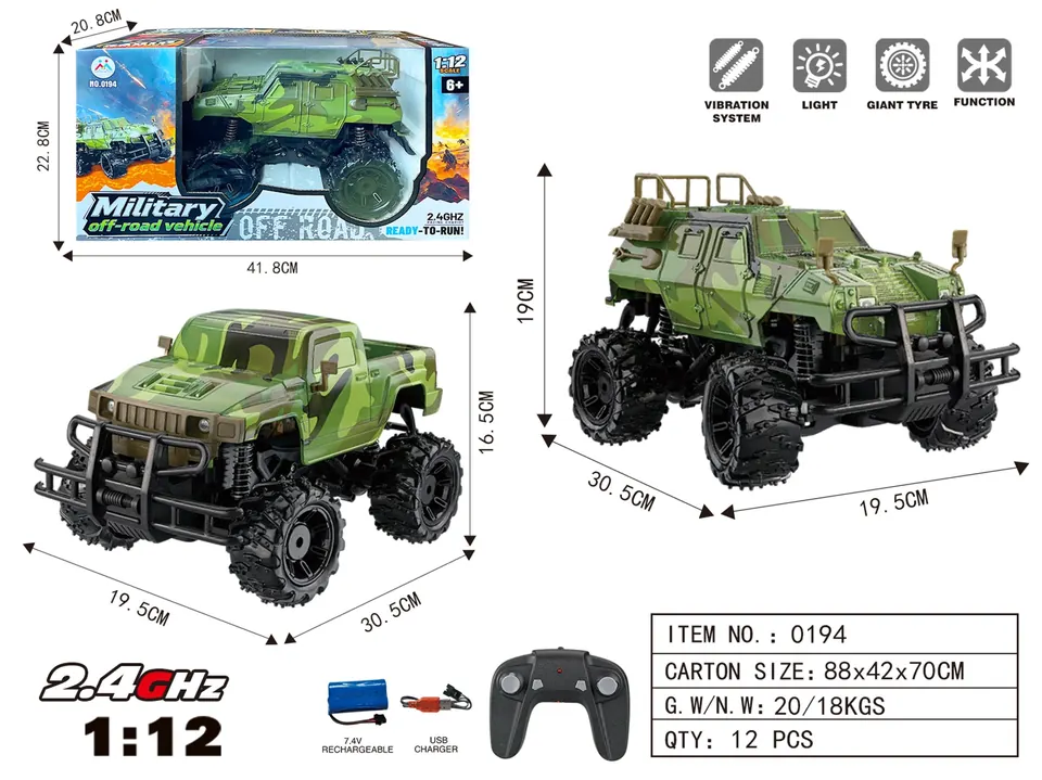 2.4G Four-Wheel Drive Off-Road Vehicle (electricity included) Window Box wholesale from Qili Toys