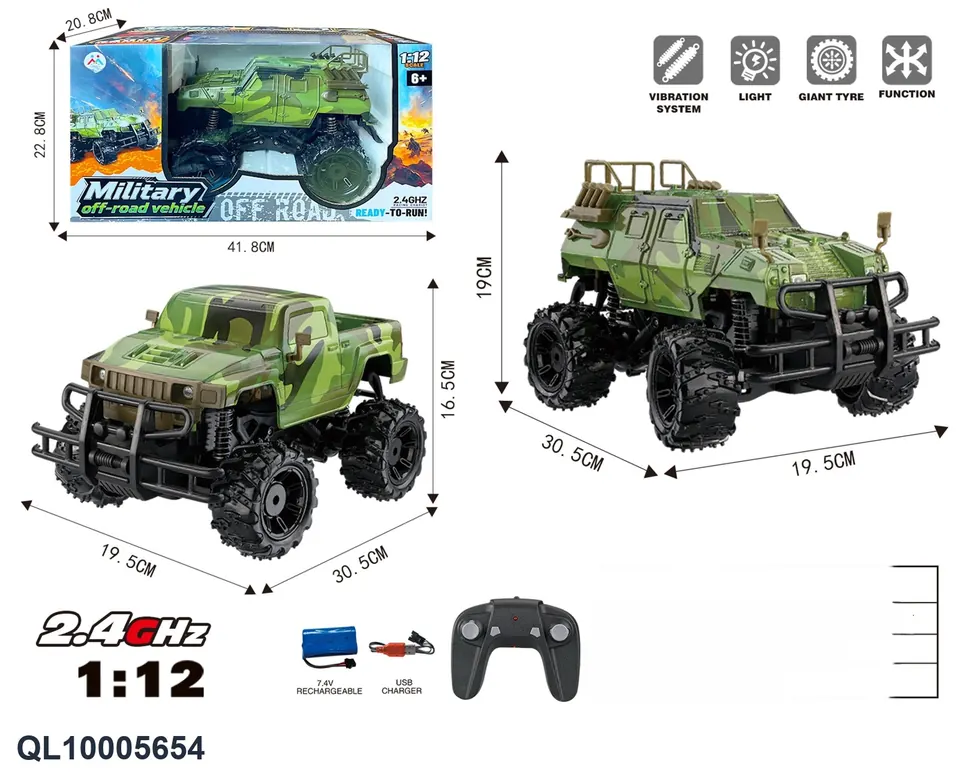 2.4G Four-Wheel Drive Off-Road Vehicle (electricity included) Window Box wholesale from Qili Toys