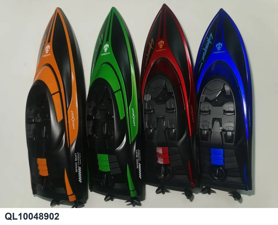 2.4G Remote Control Speedboat (battery included) 4 Colors Red, Yellow, Orange And Green Window Box wholesale from Qili Toys