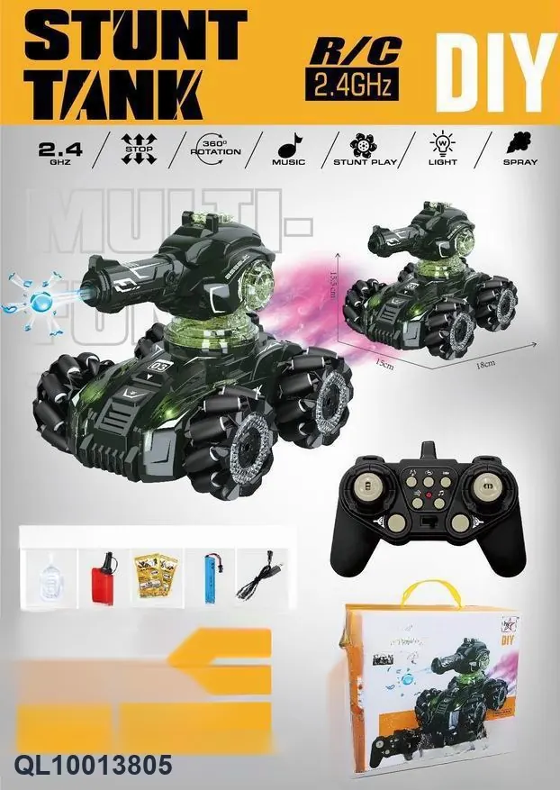 2.4G Stunt Water Bomb Tank Vehicle (electricity included) Color Box wholesale from Qili Toys