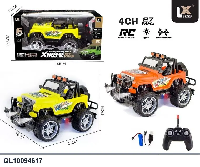 27MHz 1:14 Four-Way Remote Control Off-Road Car With Convertible Top Window Box wholesale from Qili Toys