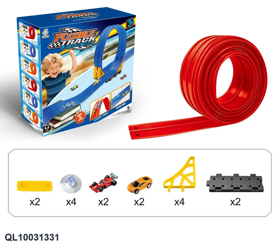 5-Meter Double-Track Set (includes two alloy cars and two high-speed return cars) Color Box wholesale from Qili Toys