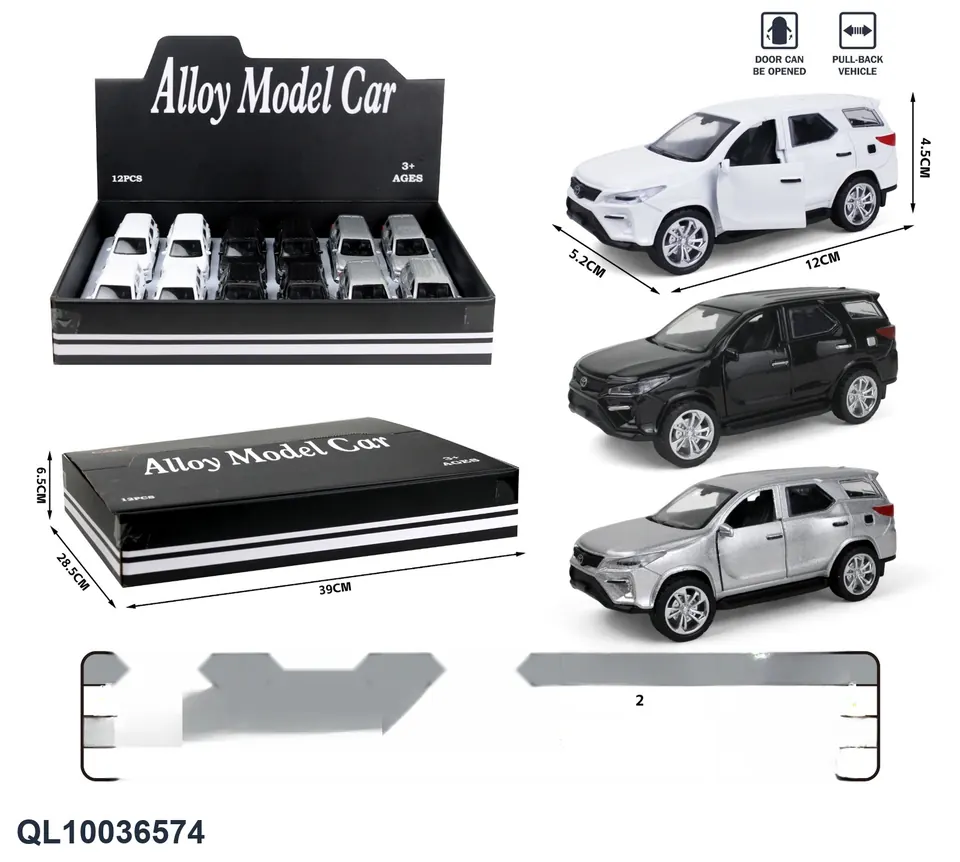 Alloy Pull-Back Door Toyota Fortuner Display Box wholesale from Qili Toys