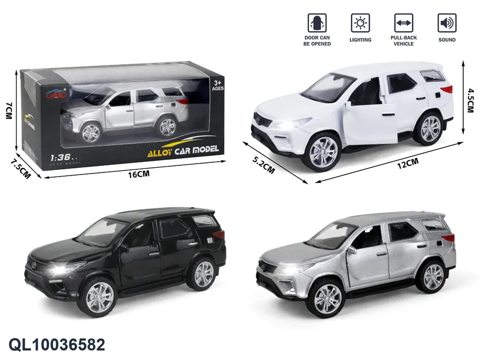 Alloy Pull-Back Door Toyota Fortuner (with sound and light) Window Box wholesale from Qili Toys