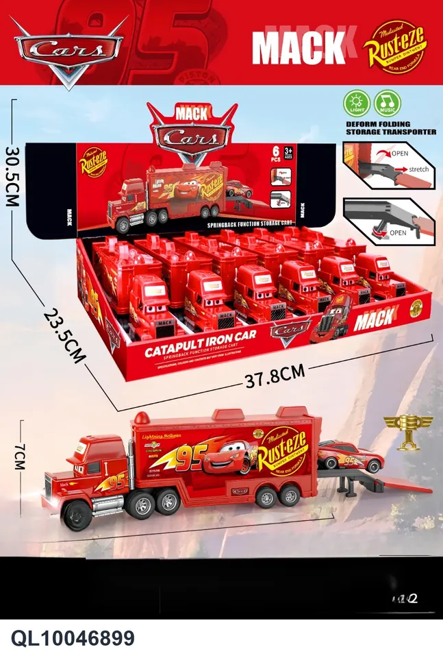 An Alloy Boomerang (with lights and car starting sound, including electricity + a sliding alloy car + a trophy) Display Box wholesale from Qili Toys