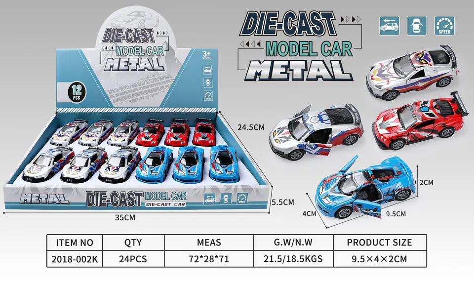 Anime Supercar (12pcs whole box price) Display Box wholesale from Qili Toys
