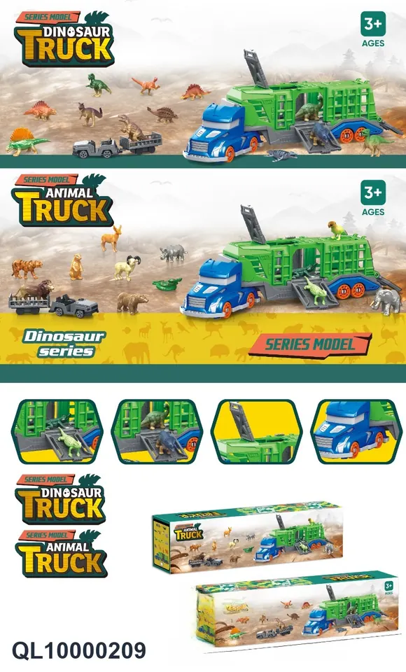 Cage Truck With Animals Or Dinosaurs Sealed Box wholesale from Qili Toys