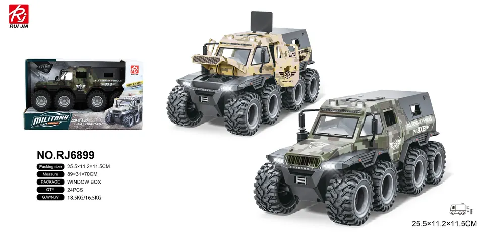 Camouflage 8X8 Four-Door Sound And Light Inertia Truck Display Box wholesale from Qili Toys