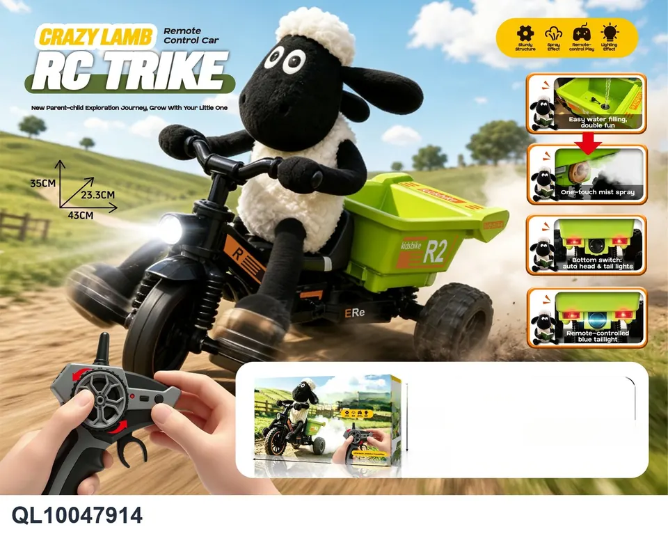 Crazy Sheep Remote Control Tricycle Color Box wholesale from Qili Toys