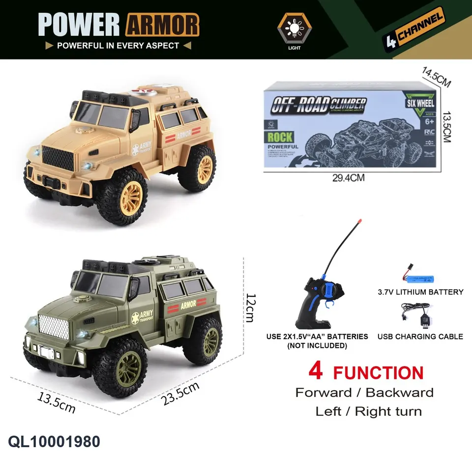 Cross-Border E-Commerce Secret Box Four-Wheel Military Armored Vehicle Four-Way With Lights Sealed Box wholesale from Qili Toys