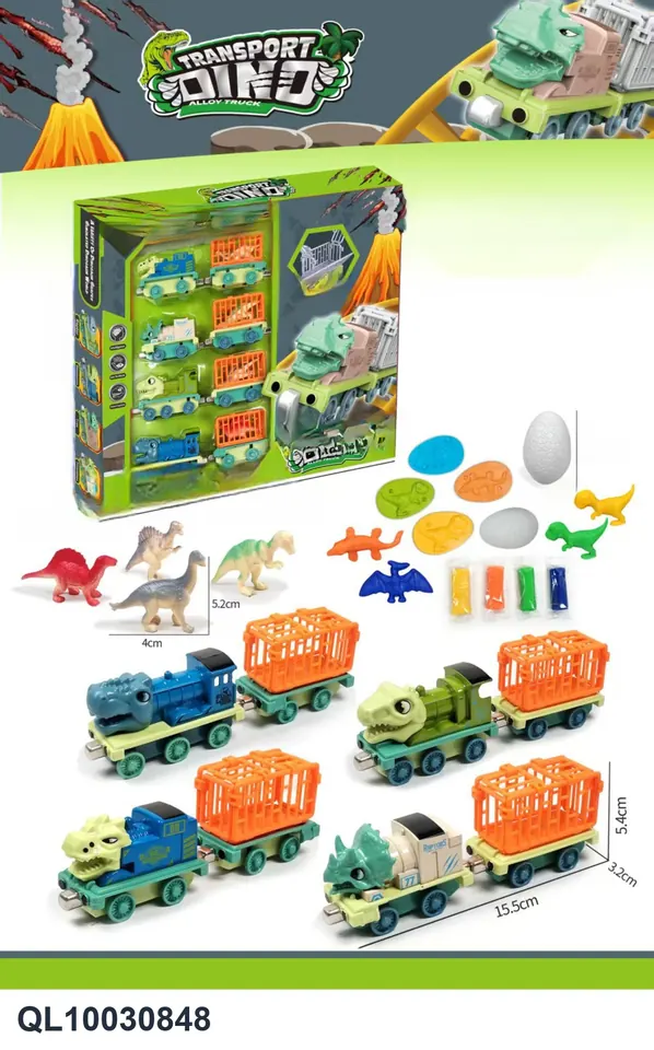 Dinosaur Transport Alloy Car (english) Window Box wholesale from Qili Toys