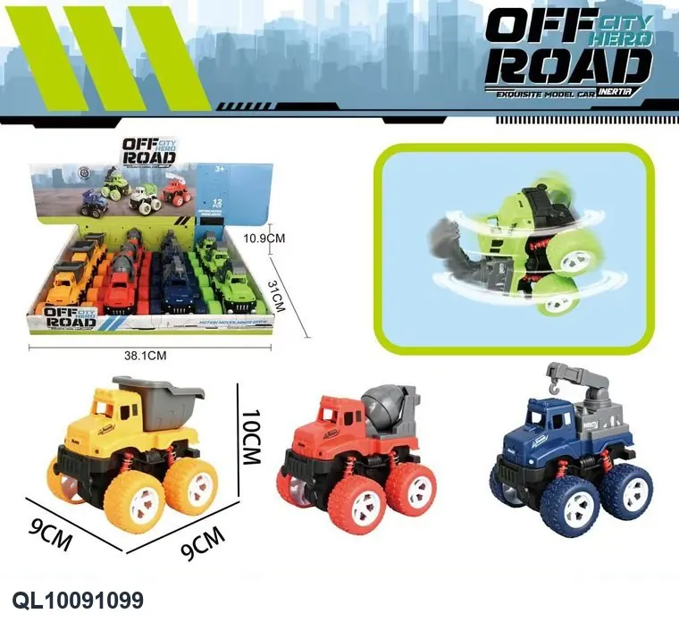 Double Inertia Stunt Engineering Vehicle Display Box wholesale from Qili Toys