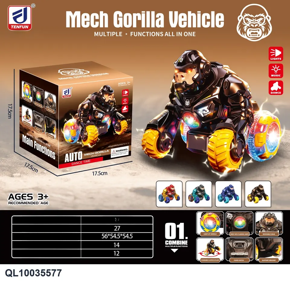 Electric Rotating Dancing Gorilla Car E-Commerce Box wholesale from Qili Toys