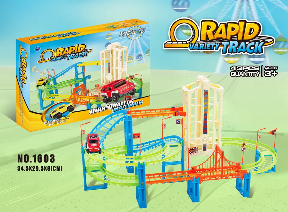 Extremely Fast Electric Rail Car Color Box wholesale from Qili Toys