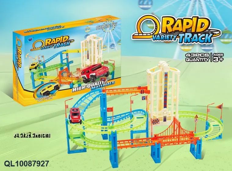 Extremely Fast Electric Rail Car Color Box wholesale from Qili Toys
