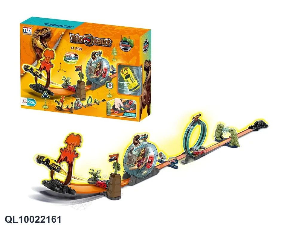 Extremely Fast Pull-Back Rail Car (with one car) Window Box wholesale from Qili Toys
