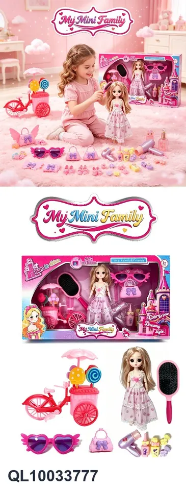 Fashion Doll Princess Dress Up Travel Car Set Portable Window Box wholesale from Qili Toys