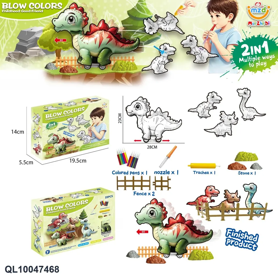 Four Types Of Inflatable Inflatable Dinosaur Stone Fence Pumps For Blowing Graffiti Color Box wholesale from Qili Toys