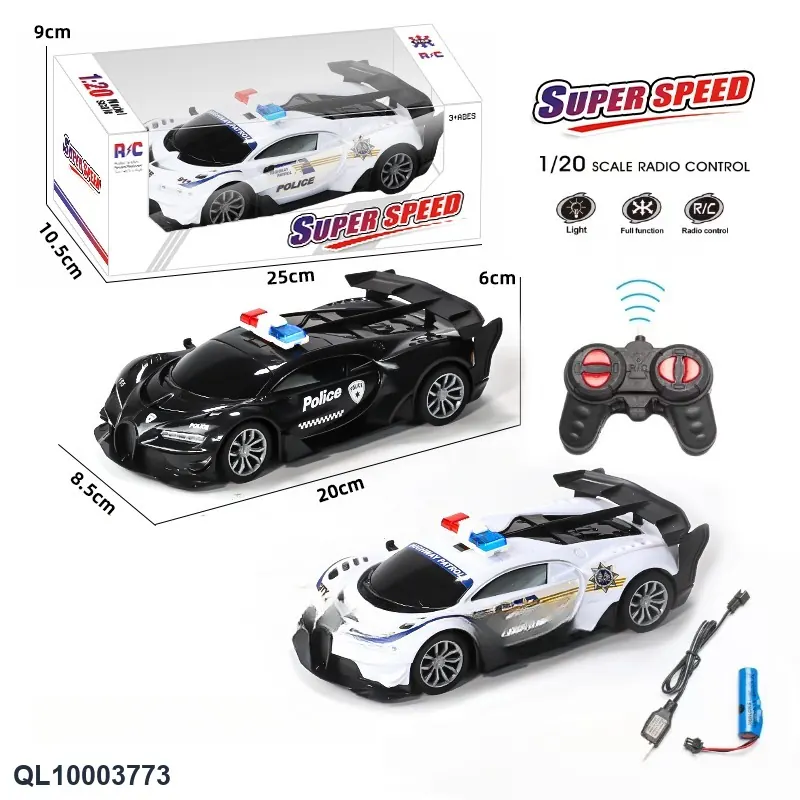 Four-Way Remote Control Car Bugatti Police Car With Lights 27 Frequencies (electricity included) Window Box wholesale from Qili Toys