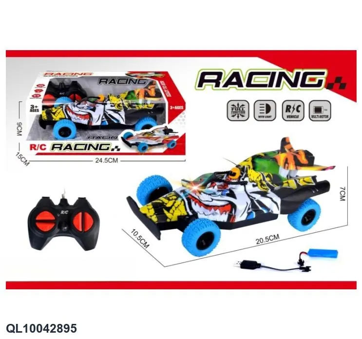 Four-Way Remote Control Graffiti Racing Car With Double Flashing Lights (charge included) Window Box wholesale from Qili Toys