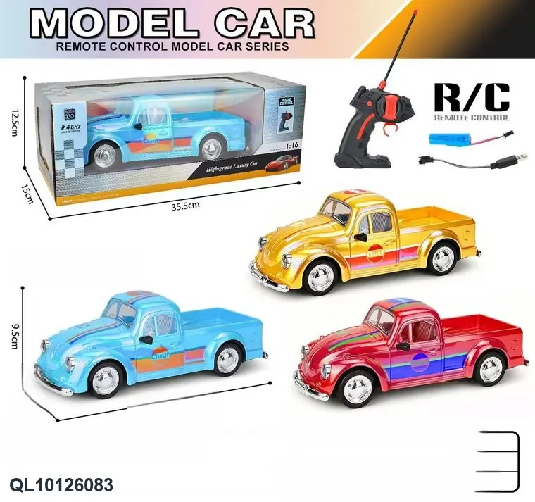 Four-Wheel Drive Beetle-Style UV Coating Remote Control Car (with battery) Window Box wholesale from Qili Toys