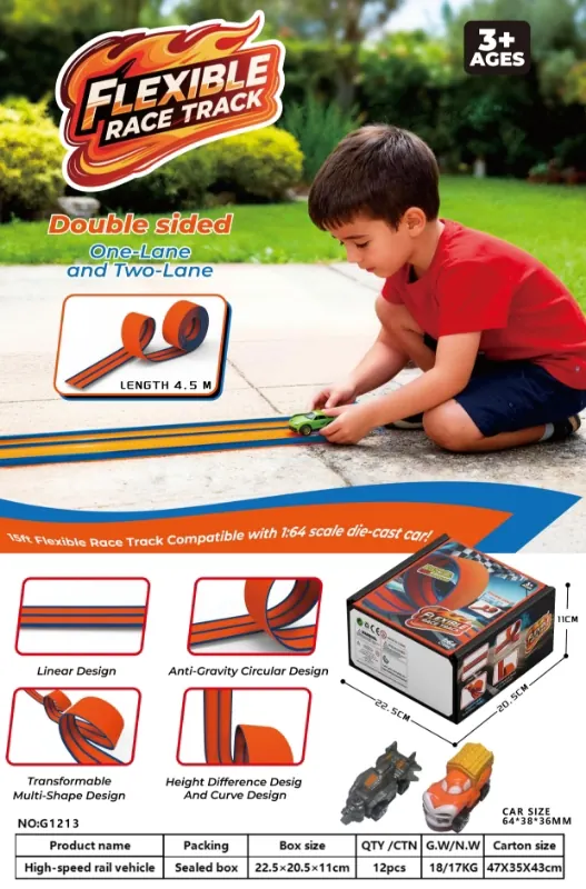 High Speed Pull Back Rail Car Color Box wholesale from Qili Toys