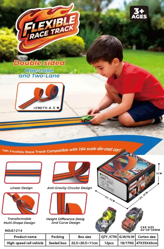 High Speed Pull Back Rail Car Color Box wholesale from Qili Toys