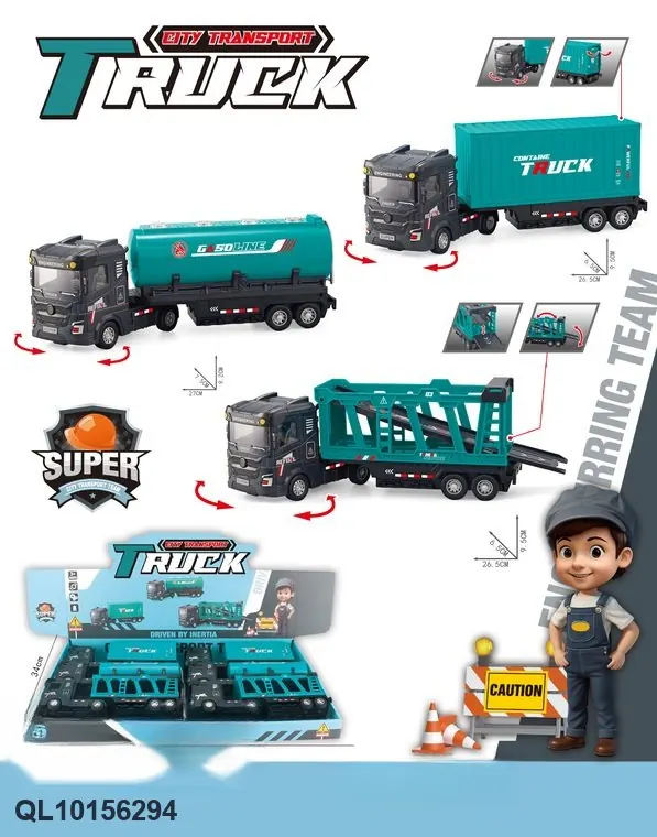 Inertia City Transport Truck ABS Display Box/6 Pieces wholesale from Qili Toys