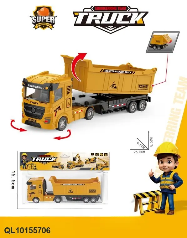 Inertia Construction Loader Truck ABS Header Bag wholesale from Qili Toys