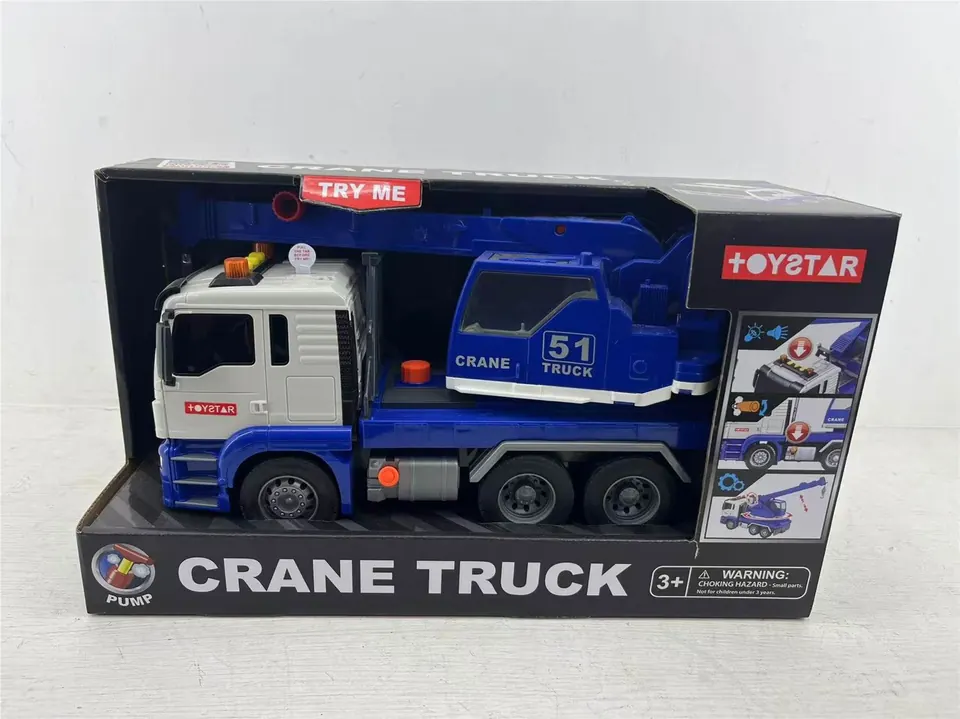 Inertial Engineering Truck Crane (sound, light, pump, multi-function) Display Box wholesale from Qili Toys