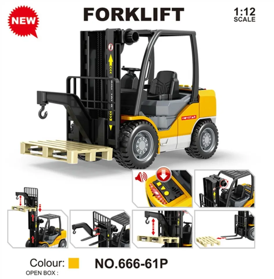 Inertial Engineering Vehicle: City Forklift (sound, light, multi-function, inertia) Display Box wholesale from Qili Toys