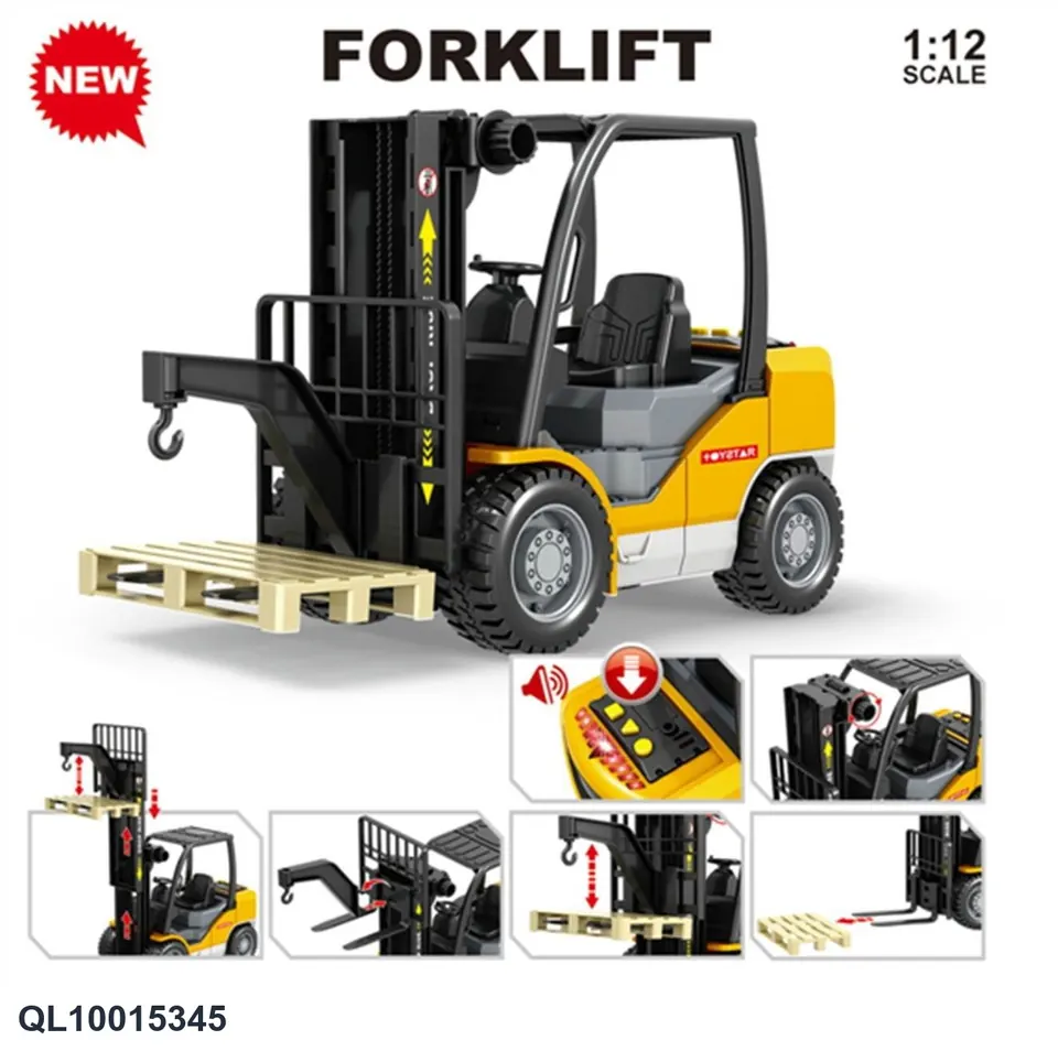 Inertial Engineering Vehicle: City Forklift (sound, light, multi-function, inertia) Display Box wholesale from Qili Toys