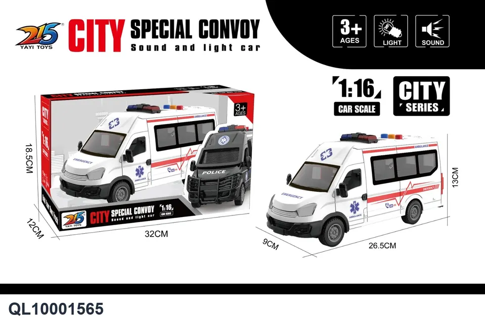 Inertial Light And Music Ambulance Display Box wholesale from Qili Toys