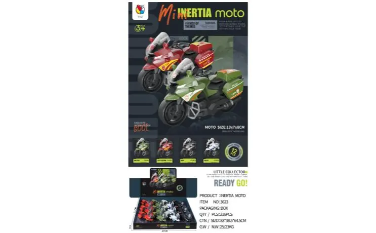 Inertial Patrol Motorcycle (12pcs) Display Box wholesale from Qili Toys