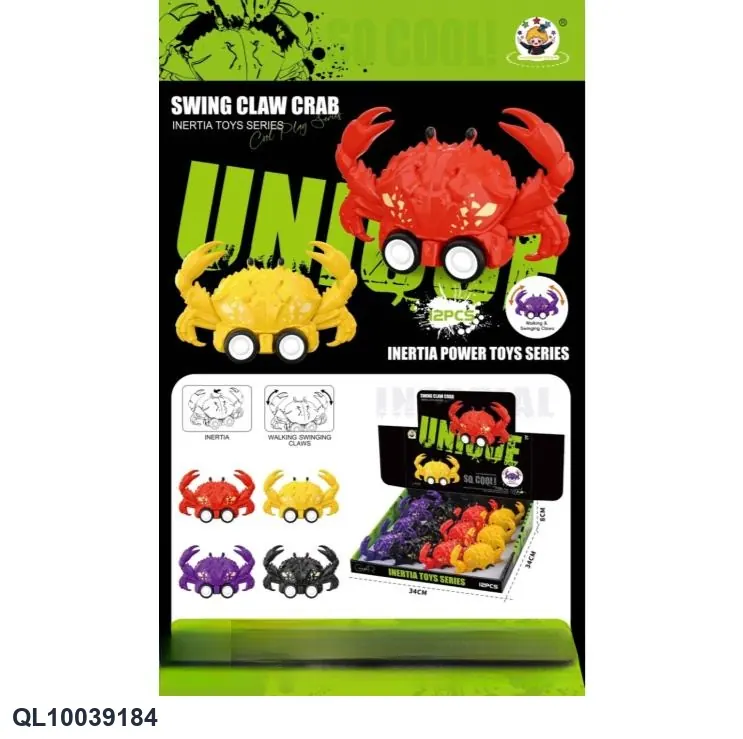 Inertial Stunts - Simulated Crab (inertial power linkage joints, realistic shape, crab claws swing with the steps, domineering and full of power, vivid bionic design restores the crab's horizontal trajectory) Display Box wholesale from Qili Toys