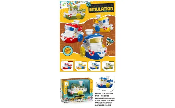 MINI Inertia Retro Steam Cruise Ship (4 colors mixed) Window Box wholesale from Qili Toys