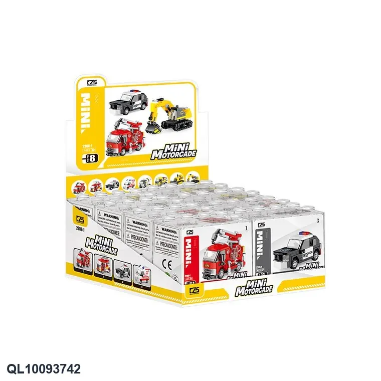 Mini Engineering Vehicle (8 types mixed) Clear Styrene Box wholesale from Qili Toys