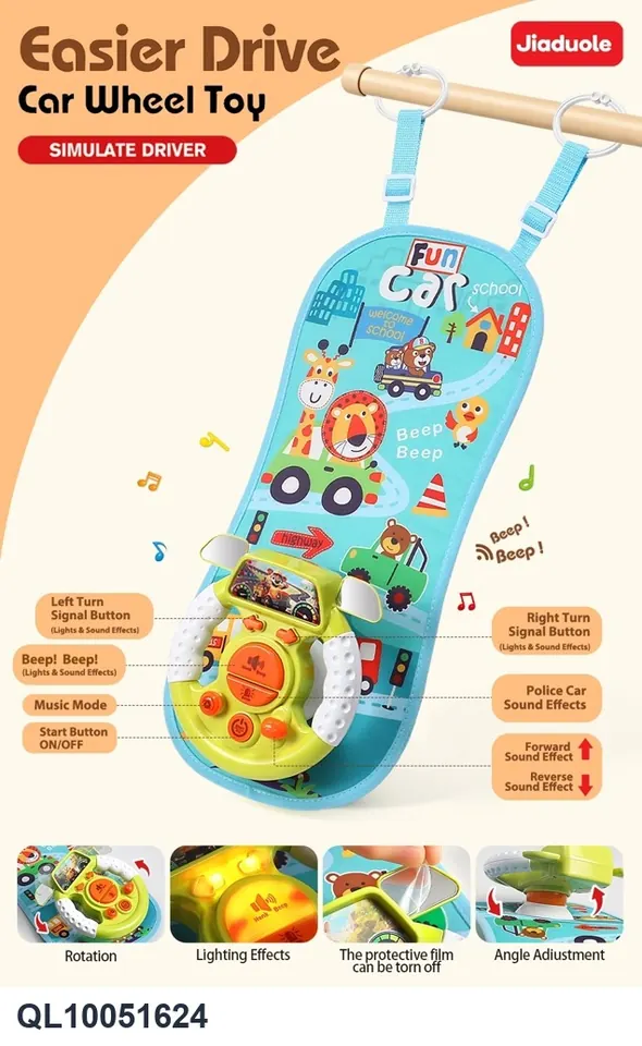 Multifunctional Music Car Steering Wheel Window Box wholesale from Qili Toys