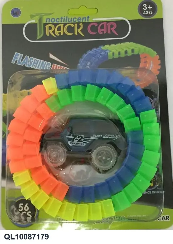 Night-Glow Track Cars (56 pieces, requires 1 aa battery - batteries not included) Insert Board wholesale from Qili Toys
