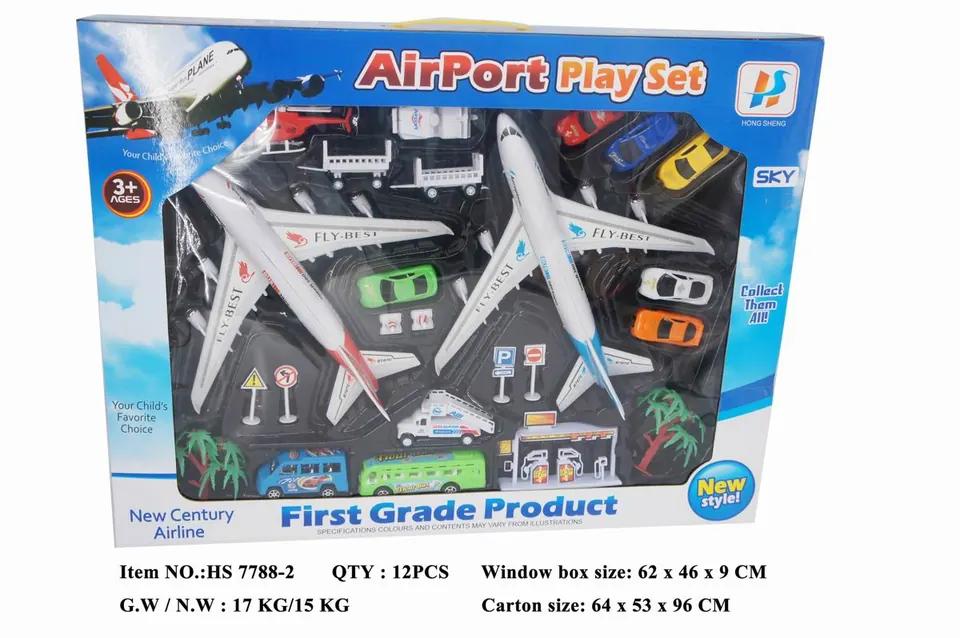 Pull Back Airplane + Car Set Window Box wholesale from Qili Toys