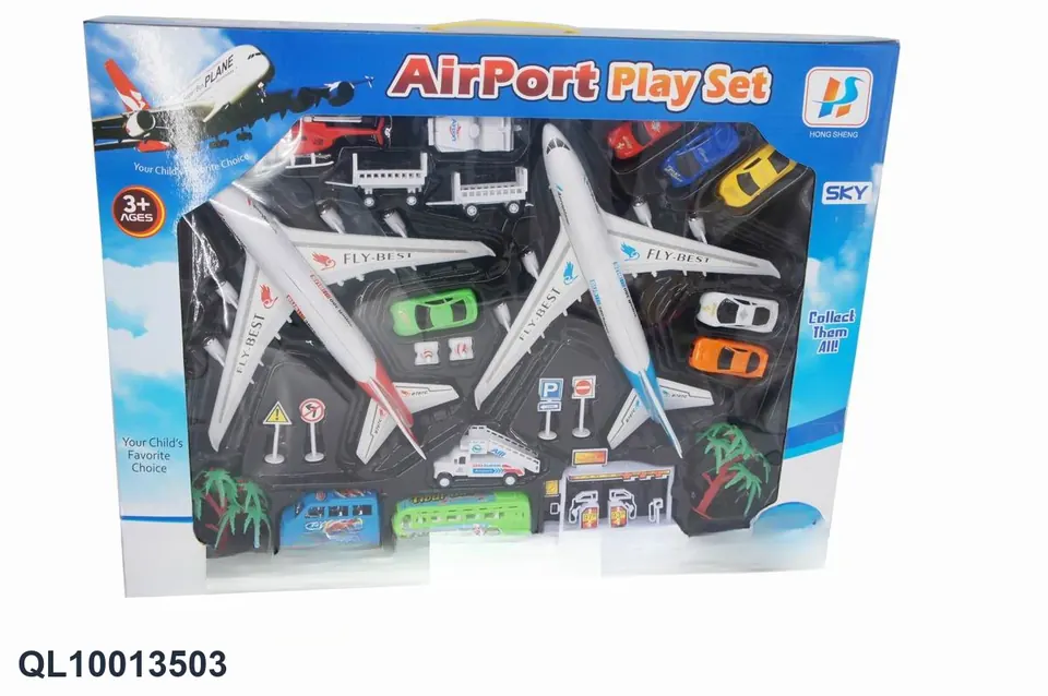Pull Back Airplane + Car Set Window Box wholesale from Qili Toys