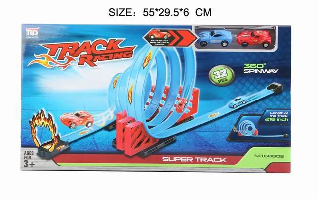 Pull Back Speed Rail Car With 2 Cars Window Box wholesale from Qili Toys