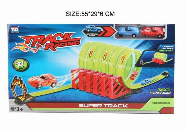Pull Back Speed Rail Car With 2 Cars Window Box wholesale from Qili Toys