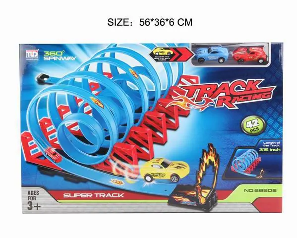 Pull Back Speed Rail Car With 2 Cars Window Box wholesale from Qili Toys