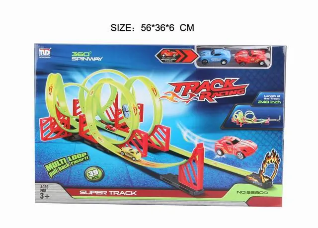 Pull Back Speed Rail Car With 2 Cars Window Box wholesale from Qili Toys